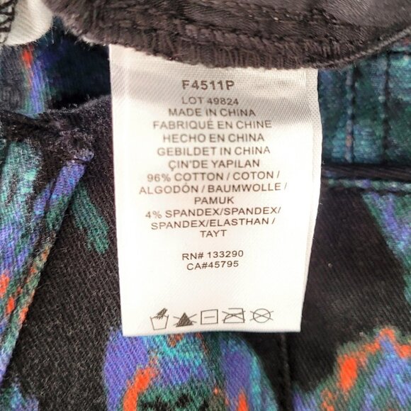 HP! NWT Marchesa Voyage Peacock Feather Print Boho Ankle Cropped Skinny Jeans - Picture 13 of 13